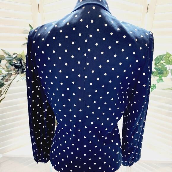 LOUIS FERAUD POLKA DOT BLACK & WHITE JACKET SIZE 8 - Picture 3 of 8